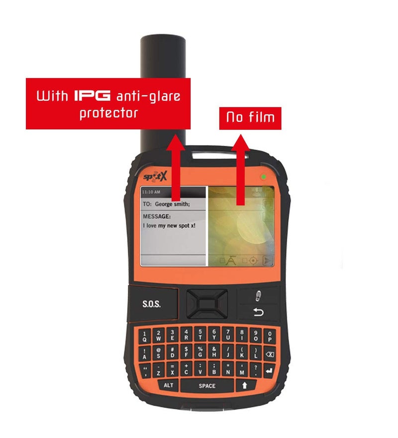 IPG SPOT X جهاز إرسال واستقبال عبر الأقمار الصناعية ثنائي الاتجاه شاشة تعمل باللمس (2X) واقي شاشة فيلم غير مرئي غطاء ضمان استبدال مدى الحياة خالي من الفقاعات - Image 2